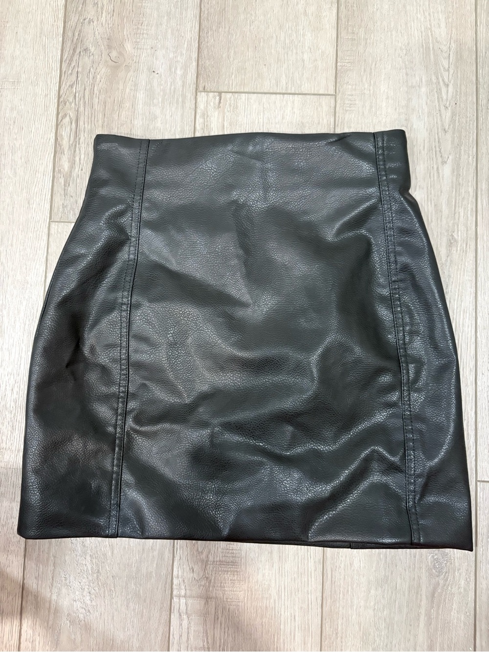 H&M Black Faux Leather Mini Skirt